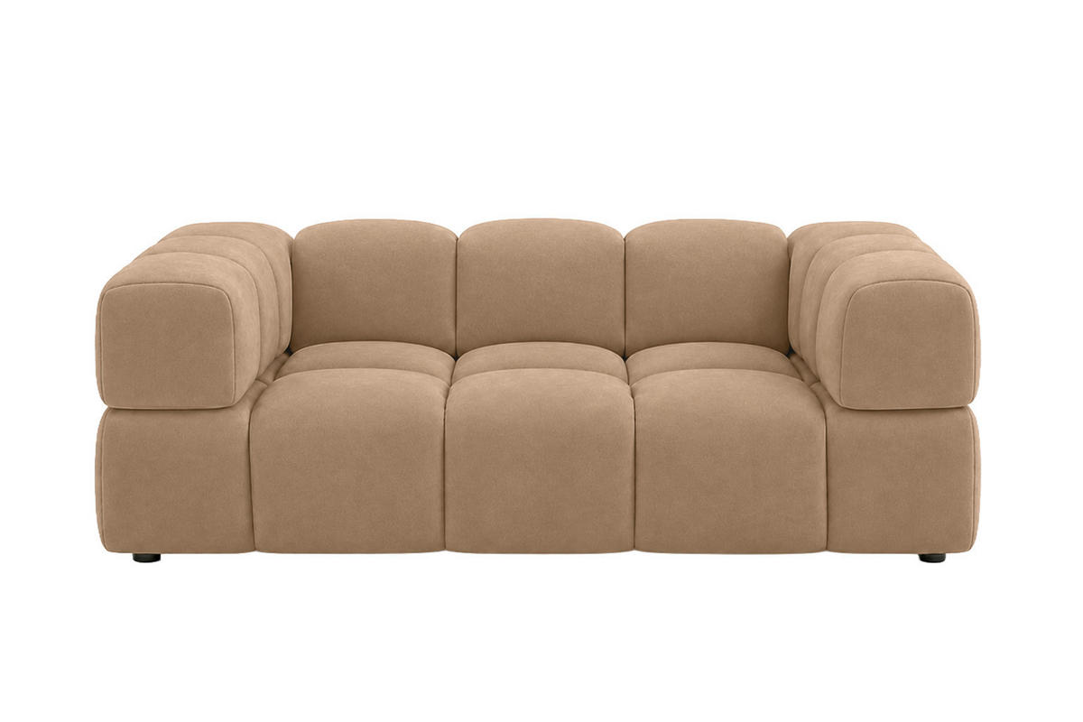 POHOVKA 2místná, velurová tkanina Bluvel, Latte, Averro - kapučínová, dřevo (200/70/96cm) - Kaiser Möbel