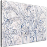 WANDBILD irys blumen blau - Lila, Textil (60/40cm) - Feeby