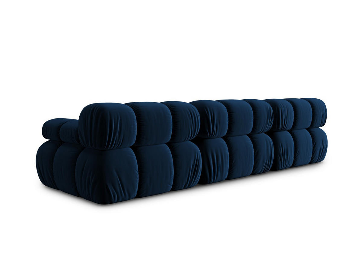 MODULARES-SOFA Bellis aus Samt königsblau 3 Sitzplätze - Blau, Textil (94/63/282cm) - Micadoni
