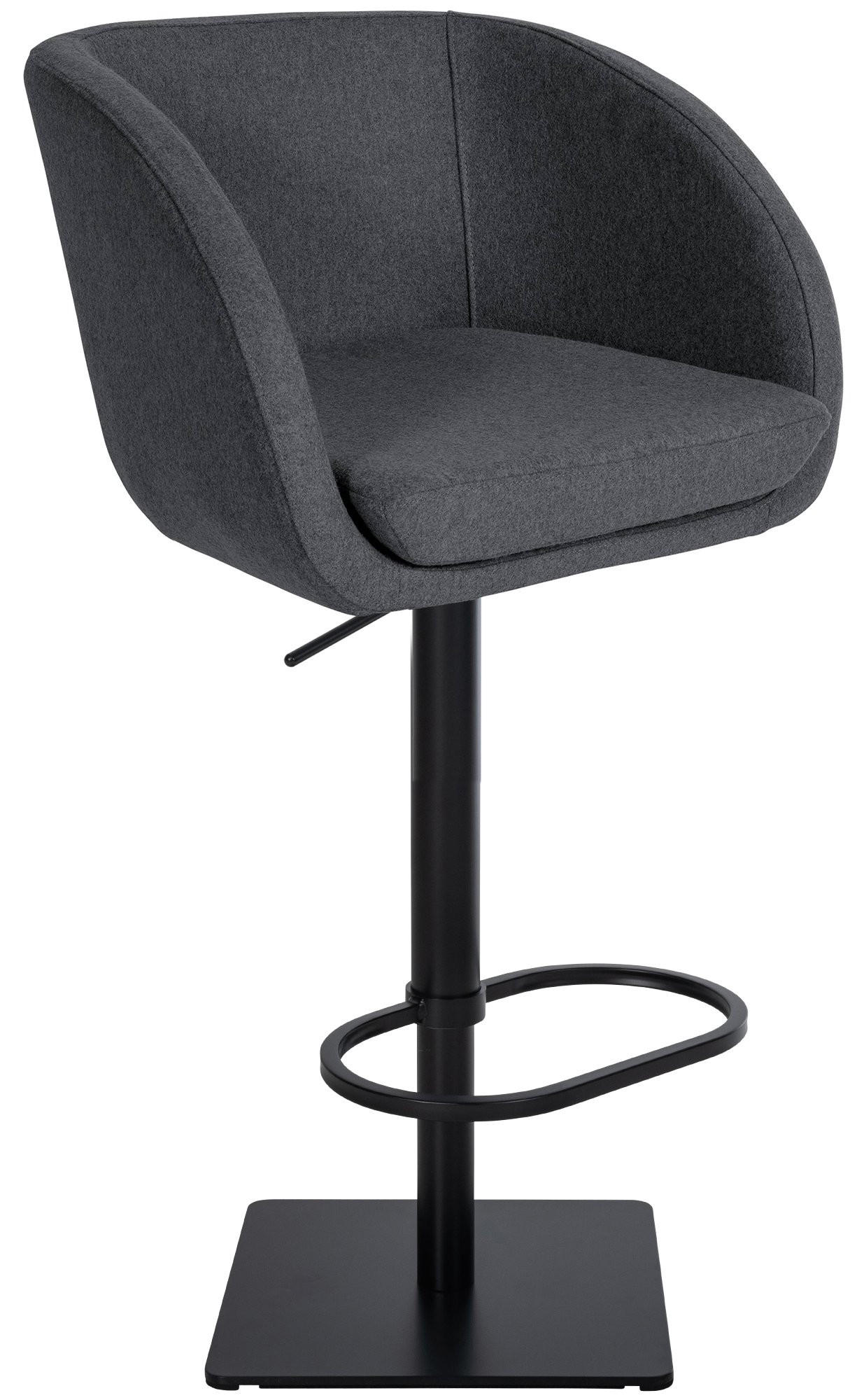 BARHOCKER Filz grau - Schwarz/Grau, Textil/Metall (58/88/54cm) - CLP