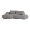ECKSOFA FLUMA L-S Grau Geflochtener Stoff mit Schlaffunktion - Grau, Holz (274/165cm) - MASSENO