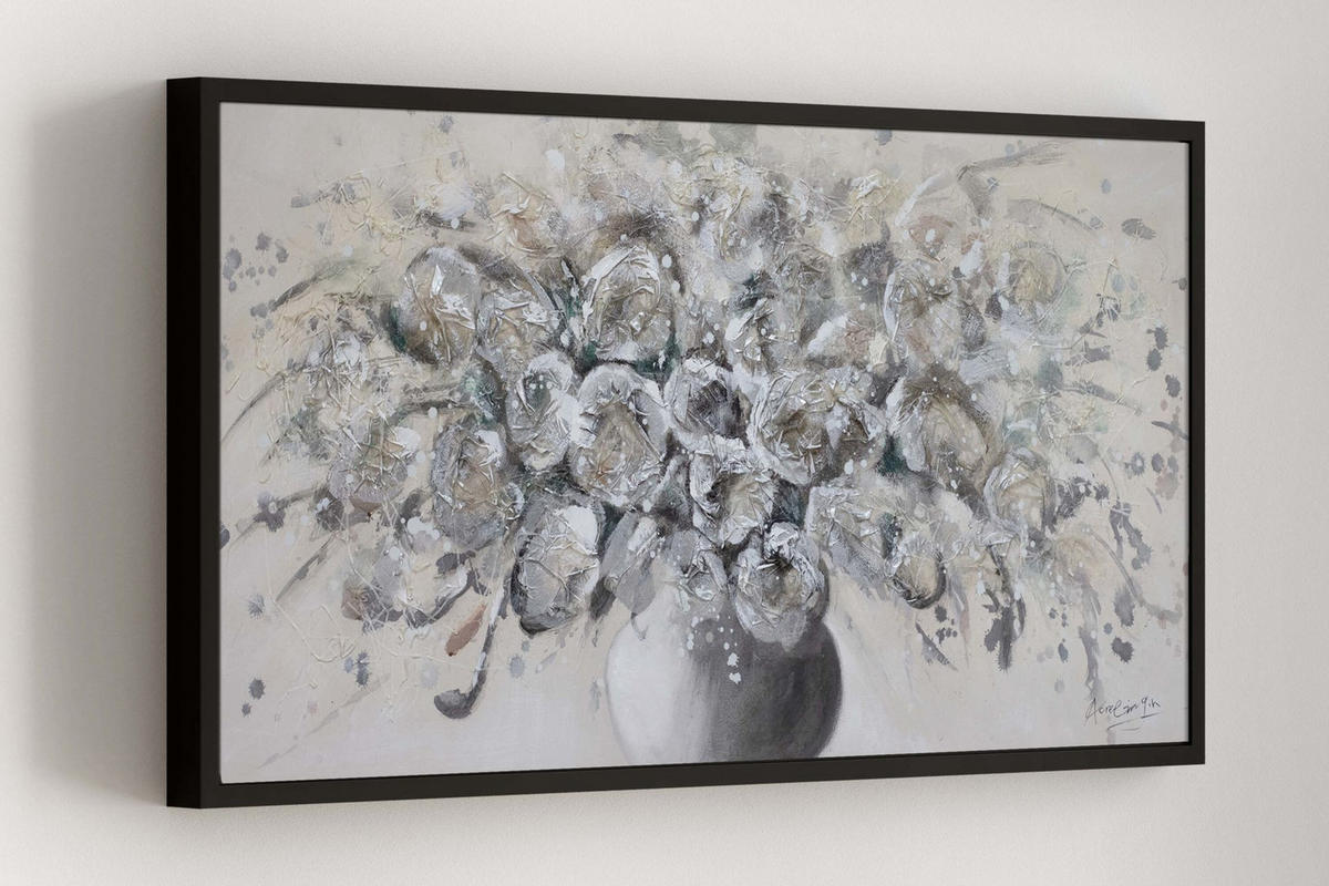 ÖLGEMÄLDE 120/60 cm - Beige/Schwarz, Holz/Textil (1.6/60cm) - KUNSTLOFT