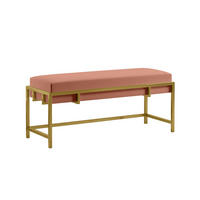 POLSTERBANK LAMO 100 Rosa, Goldene Beine - Pink/Goldfarben, Textil/Metall (100/45/35cm) - Bettso