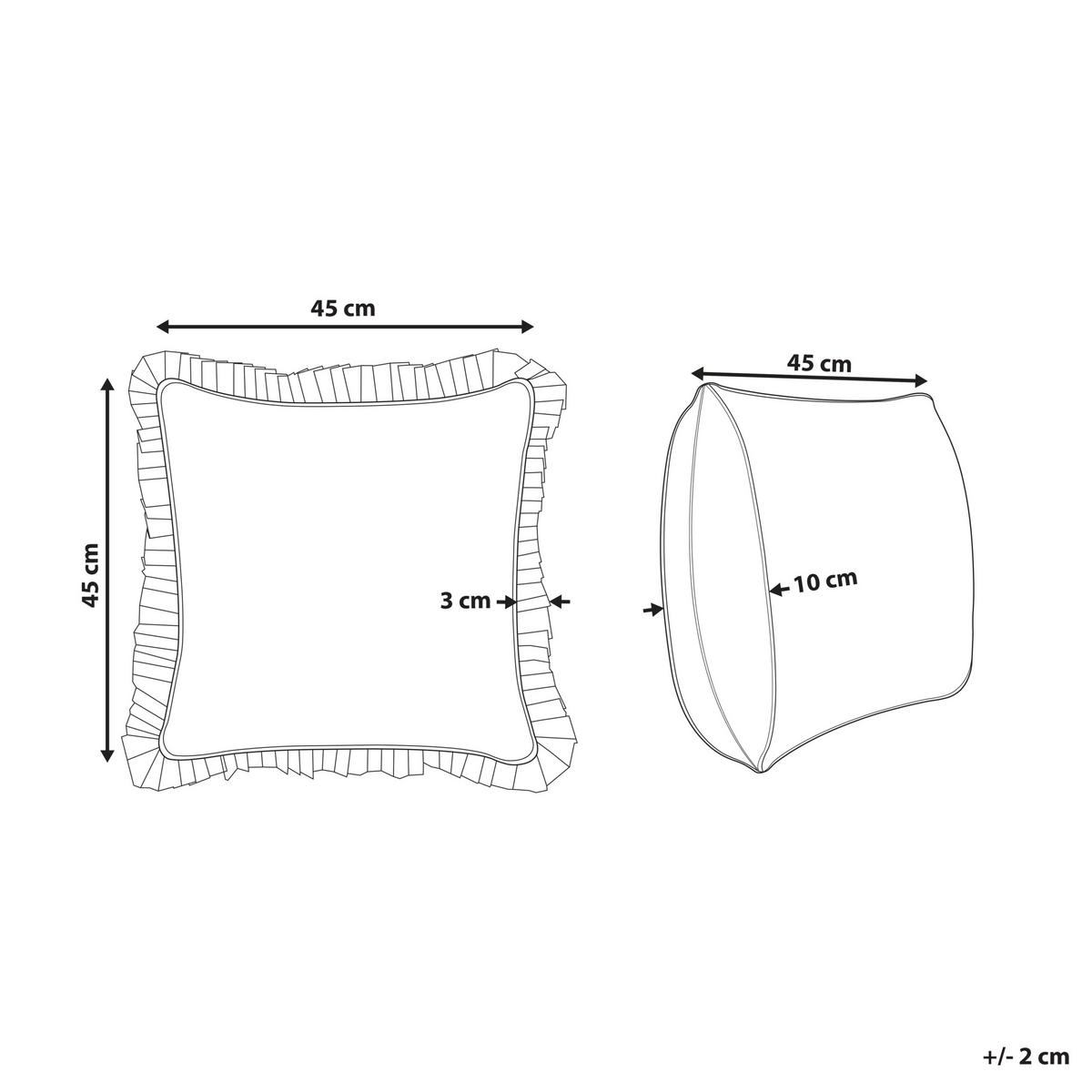 DEKOKISSEN Türkis 45/45 cm Amoena - Türkis, Naturmaterialien/Textil (45/45cm) - Beliani