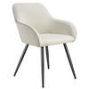 ESSZIMMERSTUHL 1er Set Marilyn 58 x 62 x 82 cm creme/schwarz - Creme/Schwarz, Kunststoff (62/82/58cm) - tectake