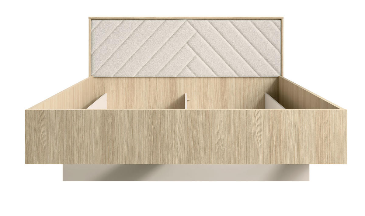 DOPPELBETT Villa Eiche Barista / Wüstensand 170 / 210 / 97cm - Eichefarben/Braun, Holz/Holzwerkstoff - Feldmann-Wohnen