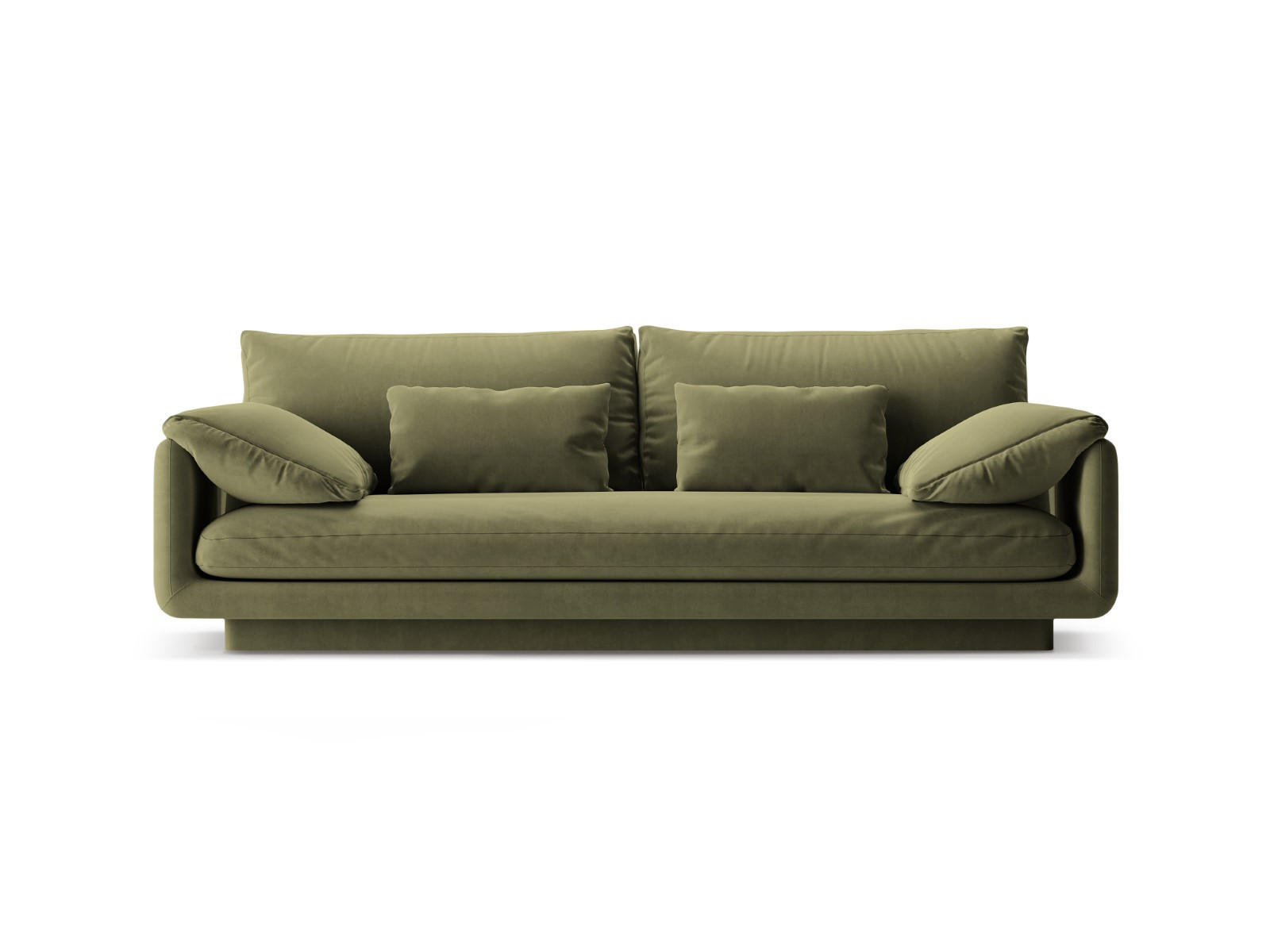 SOFA Torino aus Samt hellgrün 3 Sitzplätze - Hellgrün, Textil (103/83/220cm) - Micadoni