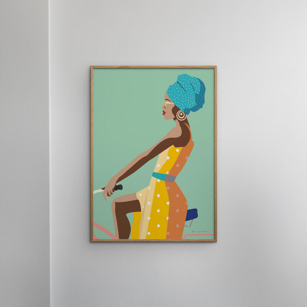 POSTER mit Rahmen Wild Apple - Summer Girl II - Eichefarben/Multicolor, Holz/Papier (70/100cm) - Poster&Frame