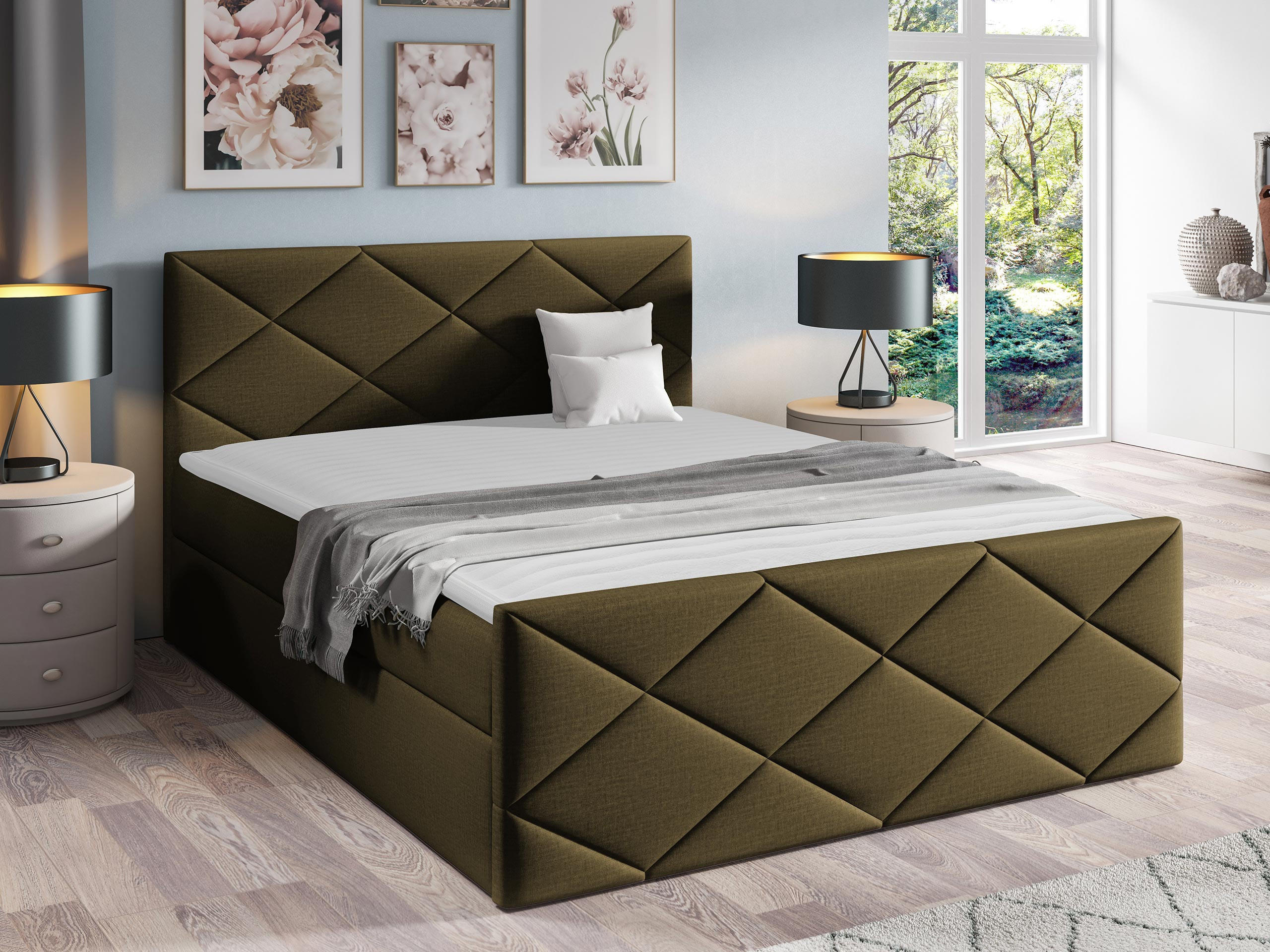 BOXBETT Herkules - Dunkelgrün, Holz (140/200cm) - MIRJAN24