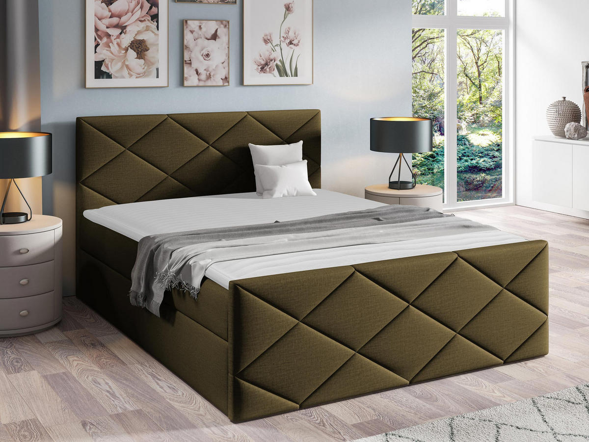 BOXBETT Herkules - Dunkelgrün, Holz (120/200cm) - MIRJAN24