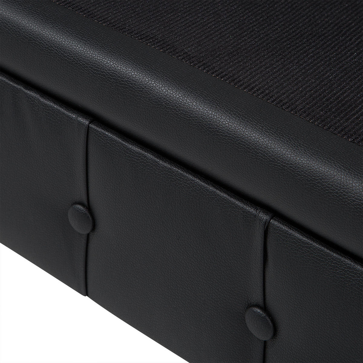 SESSEL Kunstleder schwarz Chesterfield - Dunkelbraun/Schwarz, Kunststoff (112/79/85cm) - Beliani