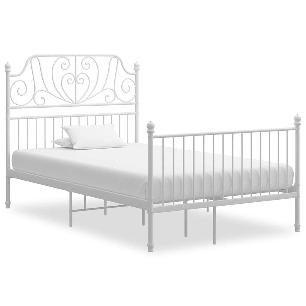 BETTGESTELL Weiss Metall 120/200 Cm - Weiß, Naturmaterialien (120/200cm) - vidaXL