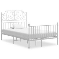BETTGESTELL Weiss Metall 120/200 Cm - Weiß, Naturmaterialien (120/200cm) - vidaXL