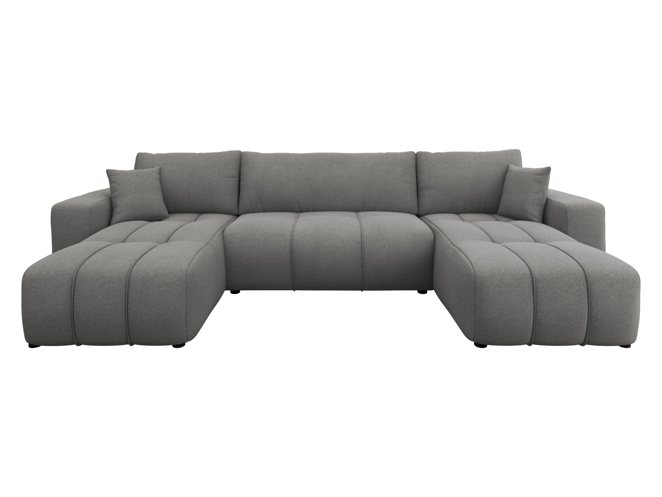 WOHNLANDSCHAFT Furyn U - Dunkelgrau/Schwarz, Holz/Kunststoff (312/82/145cm) - MIRJAN24