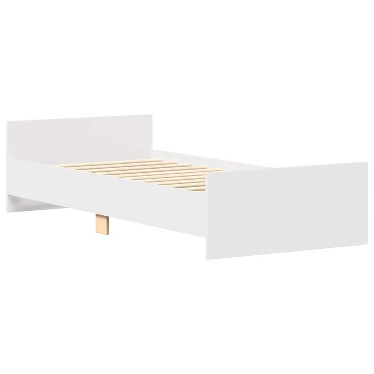 BETTGESTELL Weiss 90/190 Cm Holzwerkstoff - Weiß, Naturmaterialien (90/190cm) - vidaXL