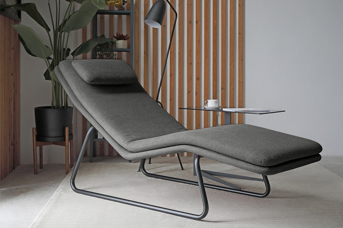 RELAXLIEGE - Webstoff - Anthrazit/Schwarz, Textil (70/88/168cm) - home24