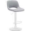 BARHOCKER JAKSON Grau Kunstleder Weiß - Grau, Leder/Metall (42/86/46cm) - DELUKE