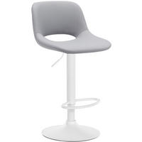 BARHOCKER JAKSON Grau Kunstleder Weiß - Grau, Leder/Metall (42/86/46cm) - DELUKE