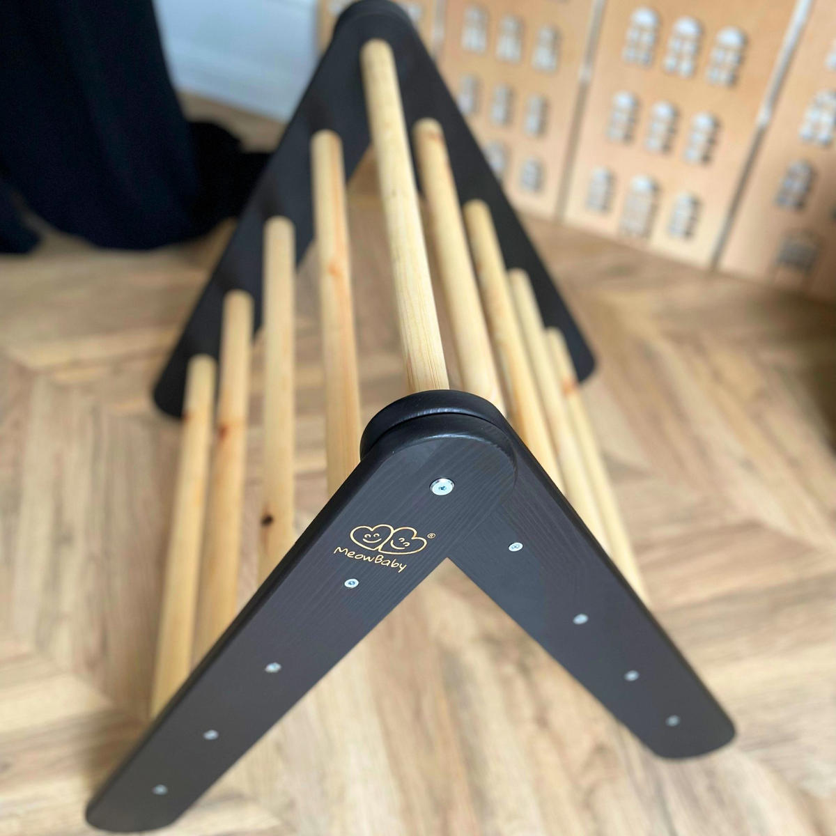 KLETTERDREIECK für Kinder, Montessori, Schwarz - Schwarz, Holz (59.5/59/60cm) - MeowBaby