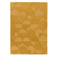 WOLLTEPPICH Geometrisches-Design, naturfarben DEBEN NOAH, Senfgelb 160x230 cm - Gelb, Textil (160/230cm) - KADIMA DESIGN