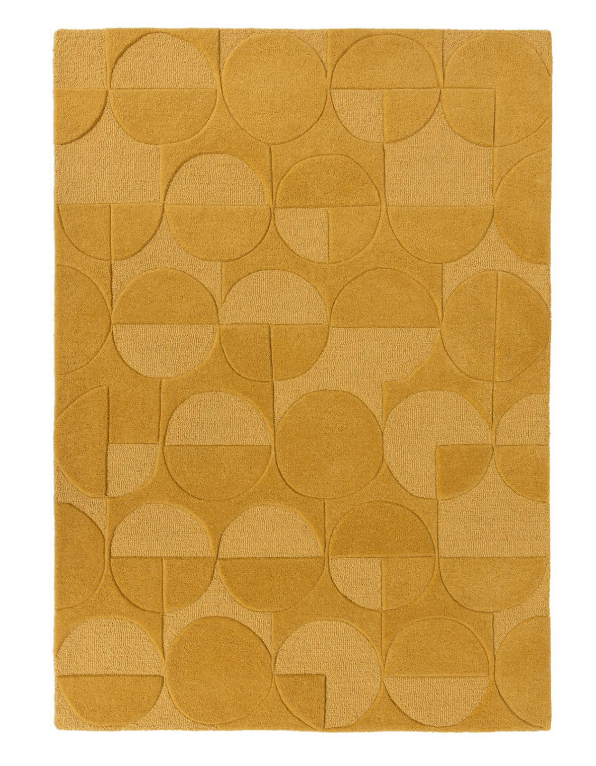 WOLLTEPPICH Geometrisches-Design, naturfarben DEBEN NOAH, Senfgelb 160x230 cm - Gelb, Textil (160/230cm) - KADIMA DESIGN