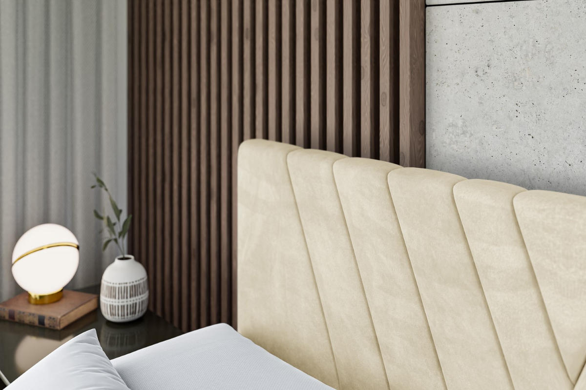 BOXBETT mit Matratze H4 und Lattenrost - ERNINA - 140x200 cm - H4 - Beige - Beige, Holzwerkstoff (140/200cm) - ALTDECOR