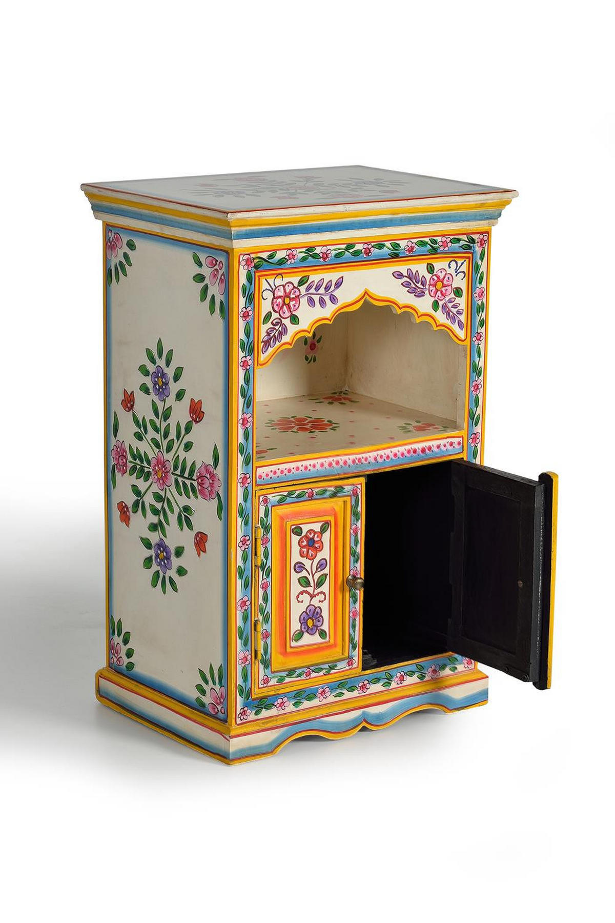 MEHRFARBIGES KOMMODE aus Mangoholz - Chromfarben, Holz (48/75/35cm) - Giner y Colomer