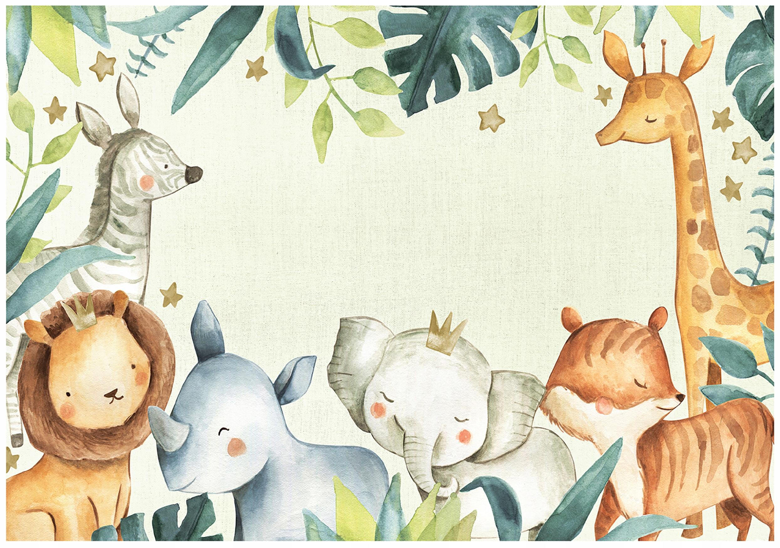 FOTOTAPETE Tiere Dschungel Grün 254x184 cm - Multicolor, Textil (254/184cm) - Wallarena