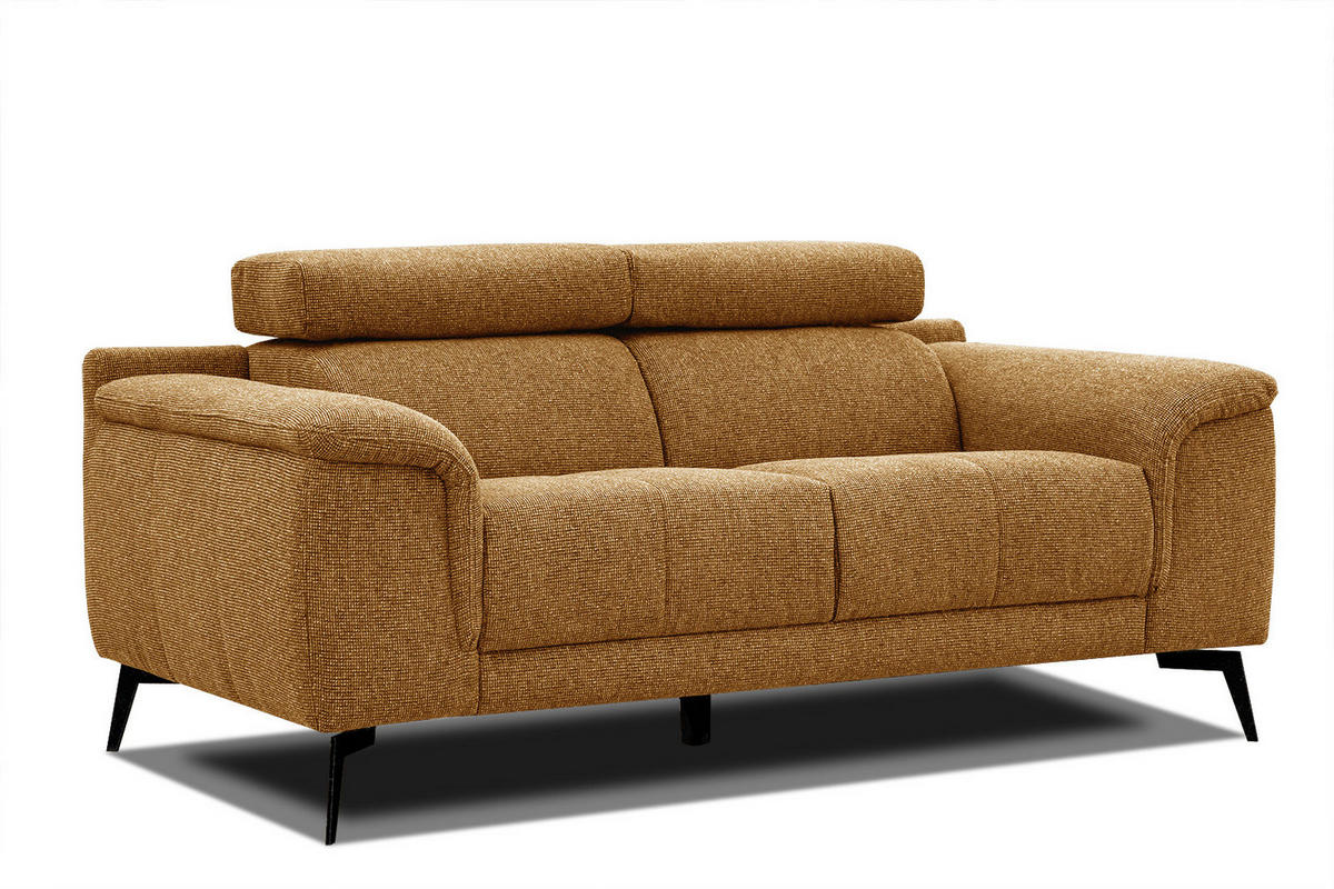 SOFA FIERO 2-Sitzer, orange - Schwarz/Orange, Holzwerkstoff/Textil (170/82/103cm) - Courtois Laville