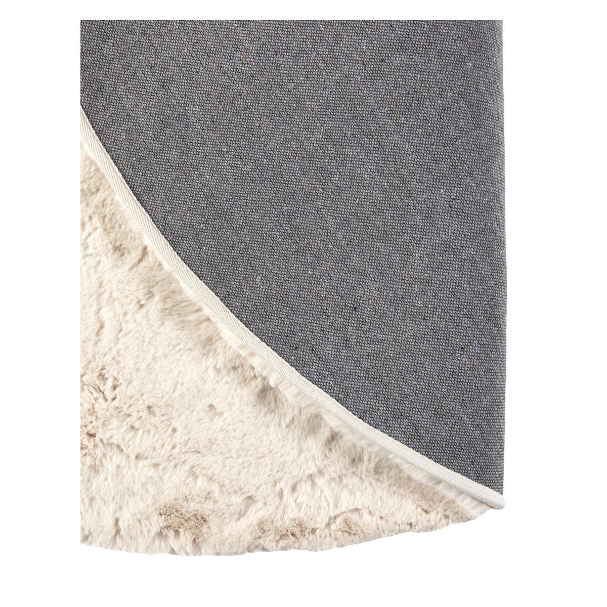 TEPPICH Eddy elfenbein durchmesser 120 cm - Weiß, Textil (120/120cm) - Vivaraise