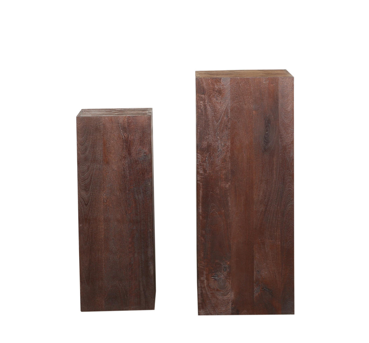 BLUMENSÄULE Kyro Braun 35/35/90cm 2er-Set - Braun, Holz (35/35/90cm) - PTMD Collection