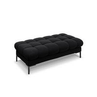BANK Mamaia aus Samt schwarz 2 Sitzplätze - Schwarz, Textil (133/41/62cm) - Micadoni