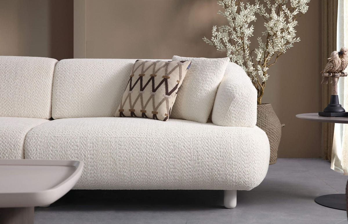 2-SITZER Sofa THRON, Creme - Creme, Holz/Textil (190/78/110cm) - Villa Möbel