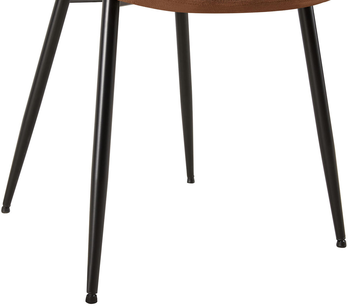 STUHL 2er Set Samt braun - Schwarz/Braun, Textil/Metall (46/82/61cm) - CLP