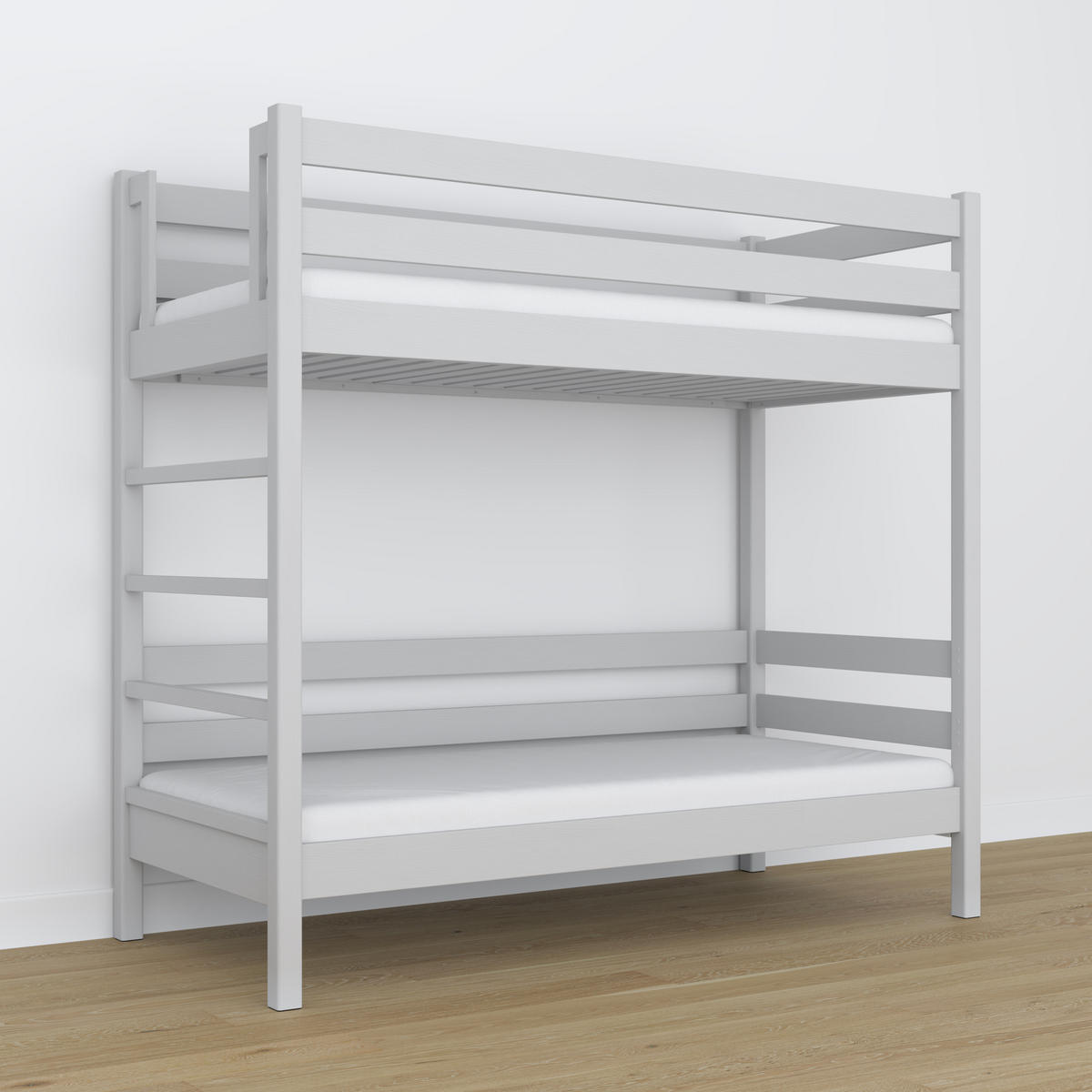 ETAGENBETT N03 Grau 100/190 - Grau, Naturmaterialien/Holz (100/190cm) - N-Wood