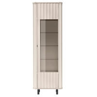 VITRINE Novado Kaschmirgrau 98 cm - Taupe/Schwarz, Holzwerkstoff/Metall (98.3/155/40.5cm) - Selsey