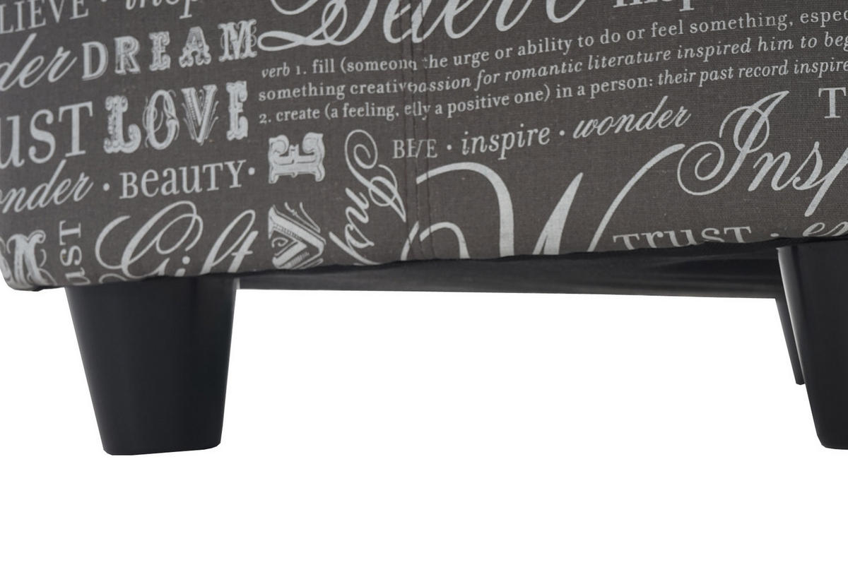 AUFBEWAHRUNGS-TRUHE Lars 45x114x45cm Stoff/Textil Schriftzug - Grau, Textil (114/45/45cm) - BERLINLODGE