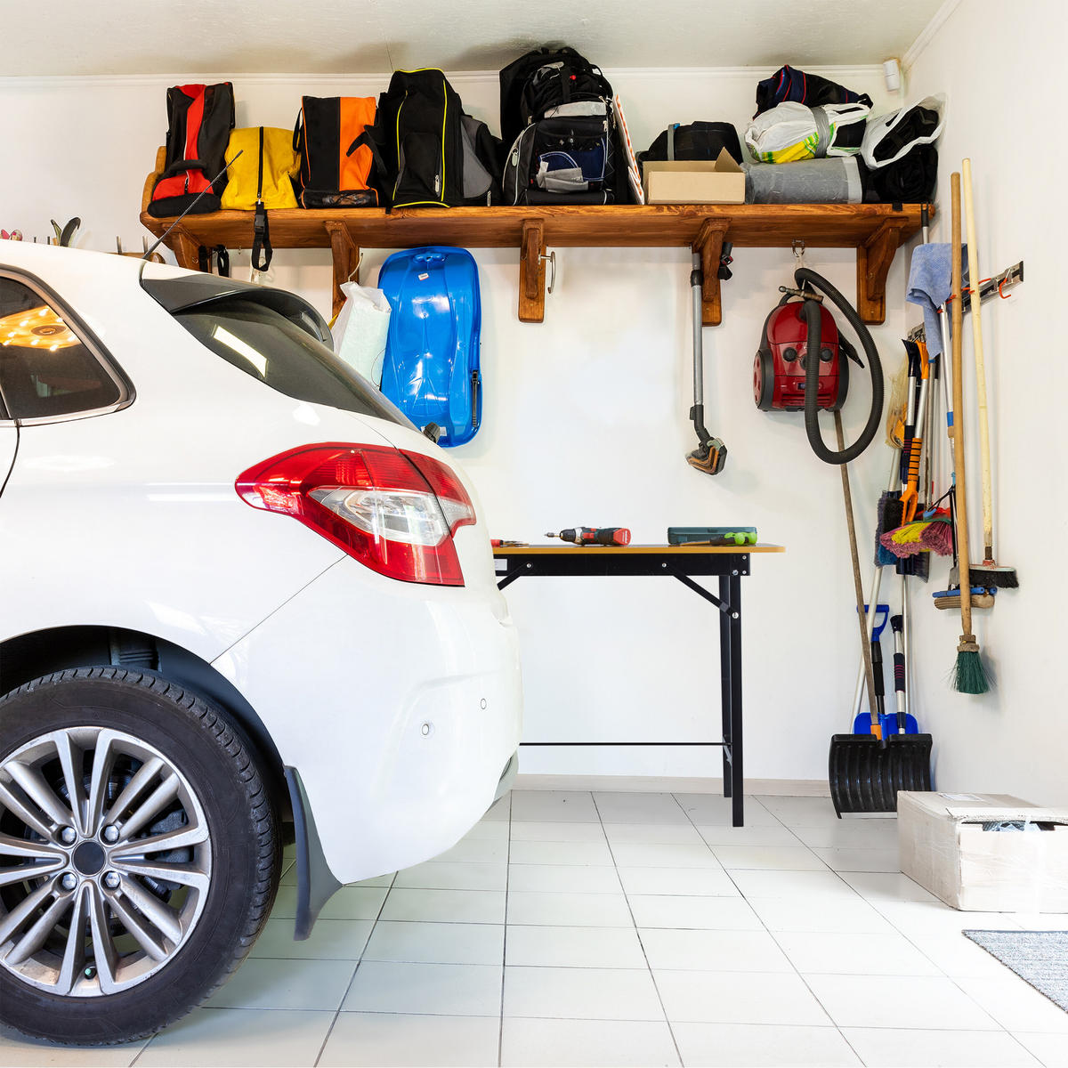 KLAPPWERKBANK - Multicolor, Holzwerkstoff/Metall (100/76/60cm) - Relaxdays