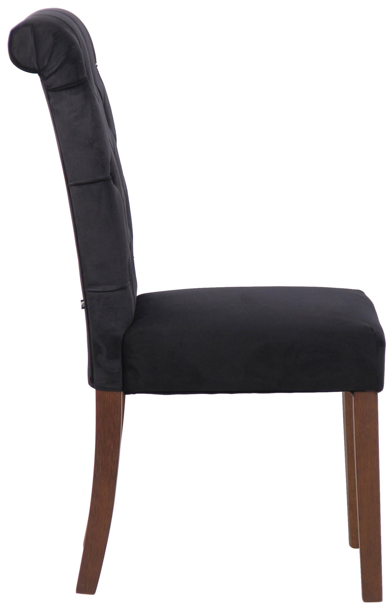 ESSZIMMERSTUHL Lisbon Samt, Gestell Kautschukholz Braun Schwarz - Schwarz/Braun, Holz/Textil (45/98/63cm) - TPFLiving