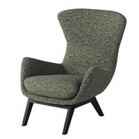 SESSEL mit Holzfüßen - Schwarz/Grün, Birkenholz/Textil (84/99/96cm) - home24