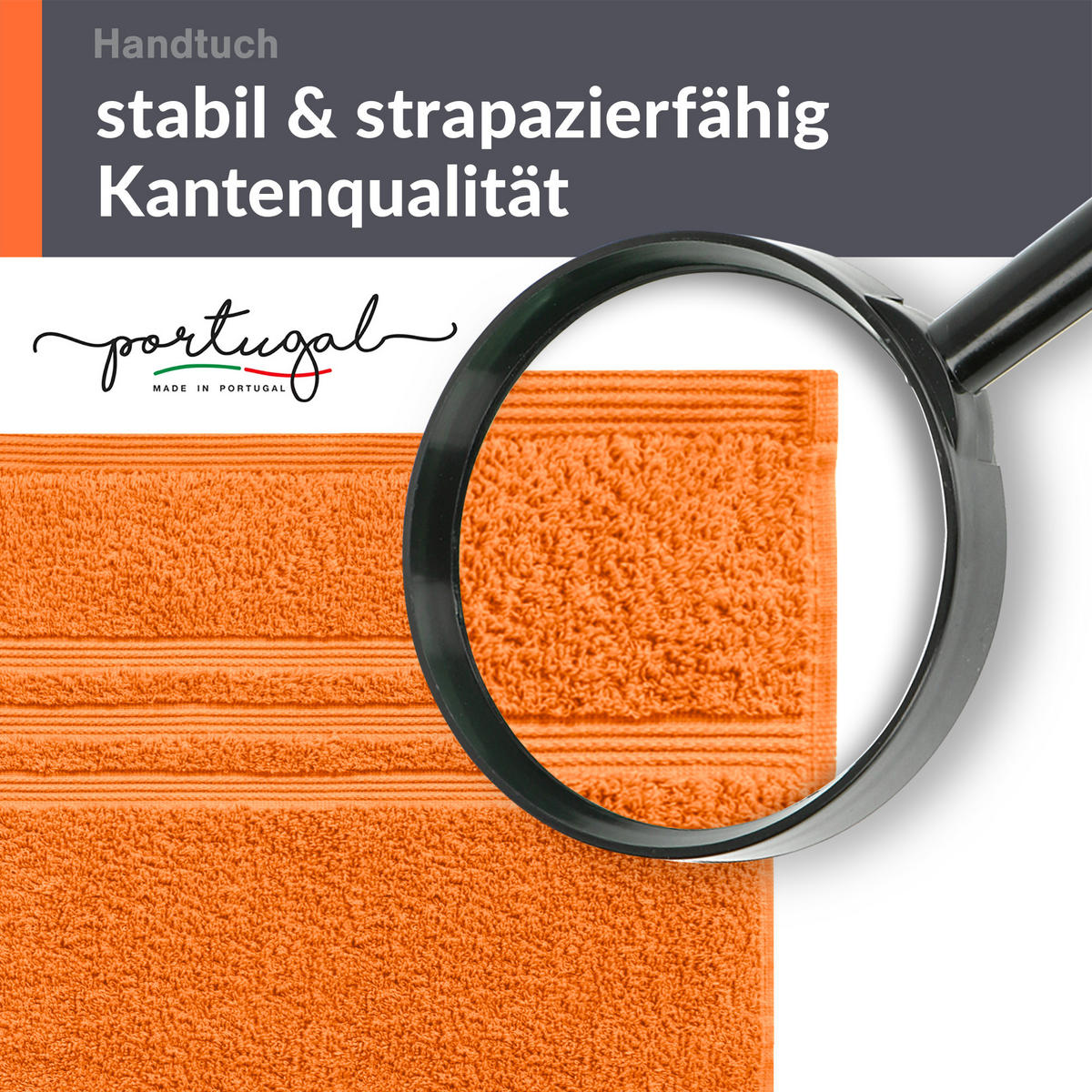 HANDTUCH 50x100 cm London Clementinen Orange 4er Set - Orange, Textil (50/100cm) - Lashuma