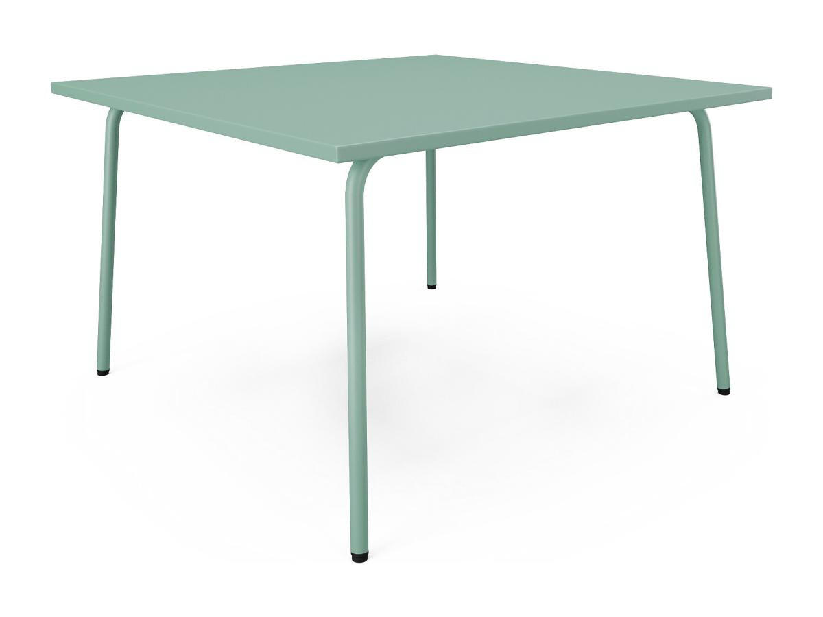 GARTENTISCH quadratisch - L. 120 cm - Metall - Mandelgrün - MIRMANDE von MYLIA - Grün, Metall (120/120/75cm) - Vente-Unique