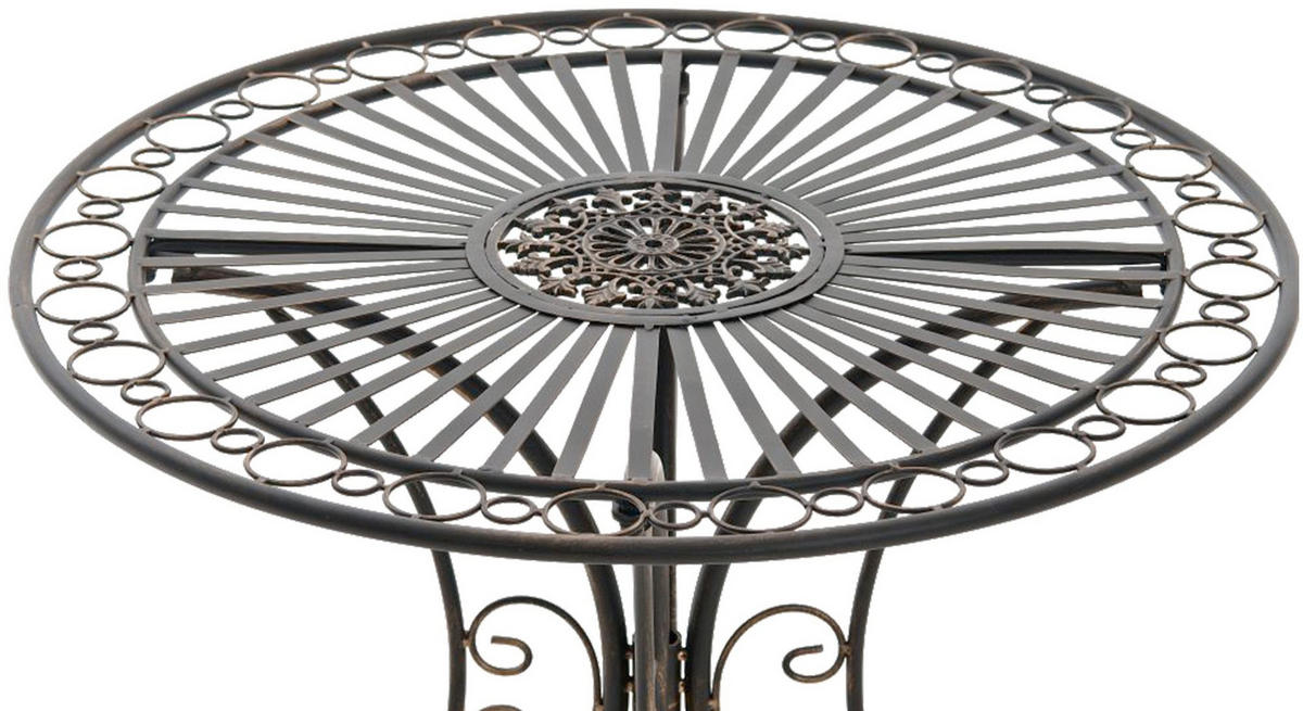 GARTENTISCH rund Ø70 cm Metall bronze - Bronzefarben, Metall (70/70/73cm) - CLP