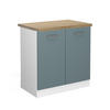 SPÜLENUNTERSCHRANK R-Line Blau-Grau 80 cm, AP Eiche - Blaugrau/Weiß, Holzwerkstoff (80/81.6/60cm) - Vicco