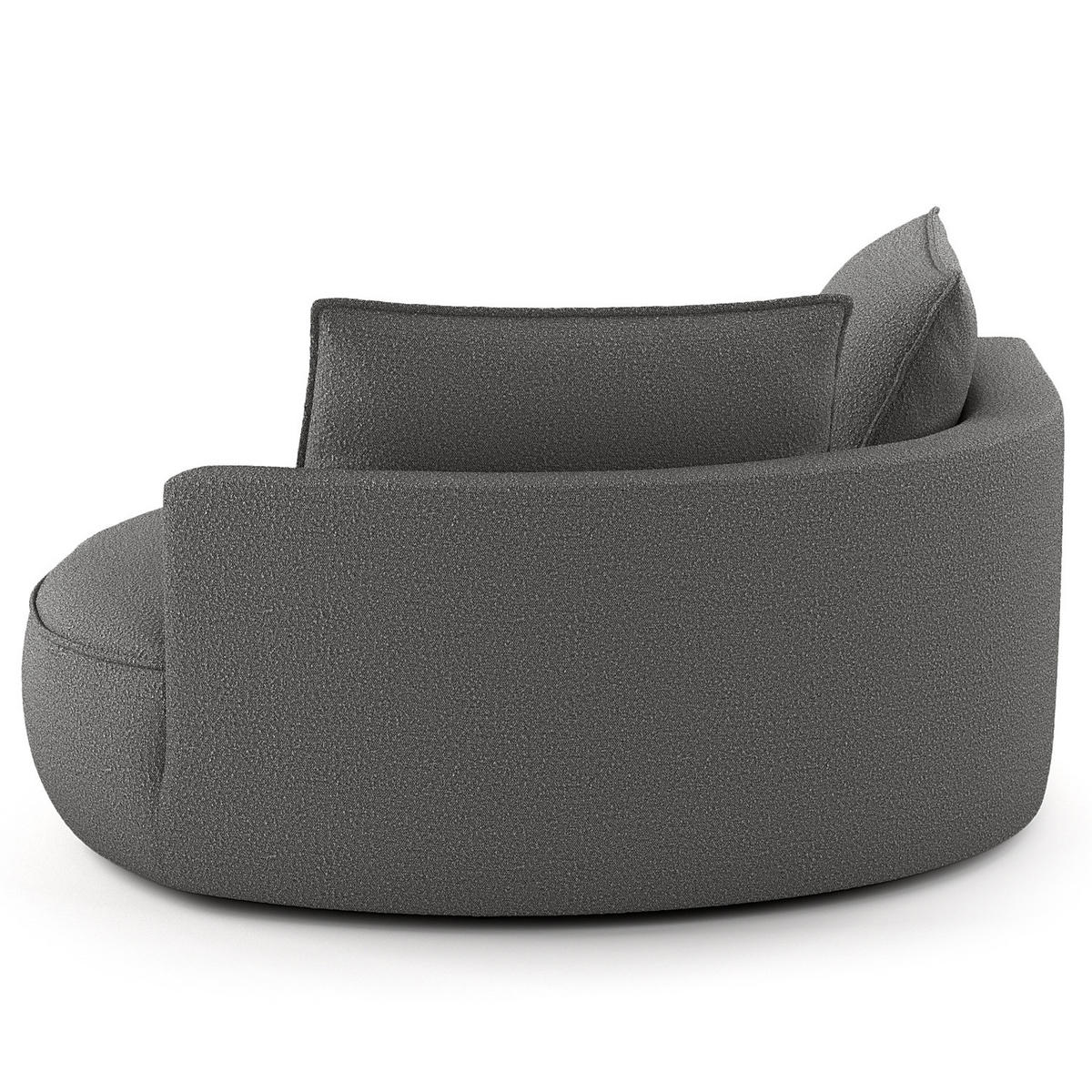 OTTOMANE - modular - Schwarz/Grau, Kunststoff/Textil (126/82/154cm) - home24