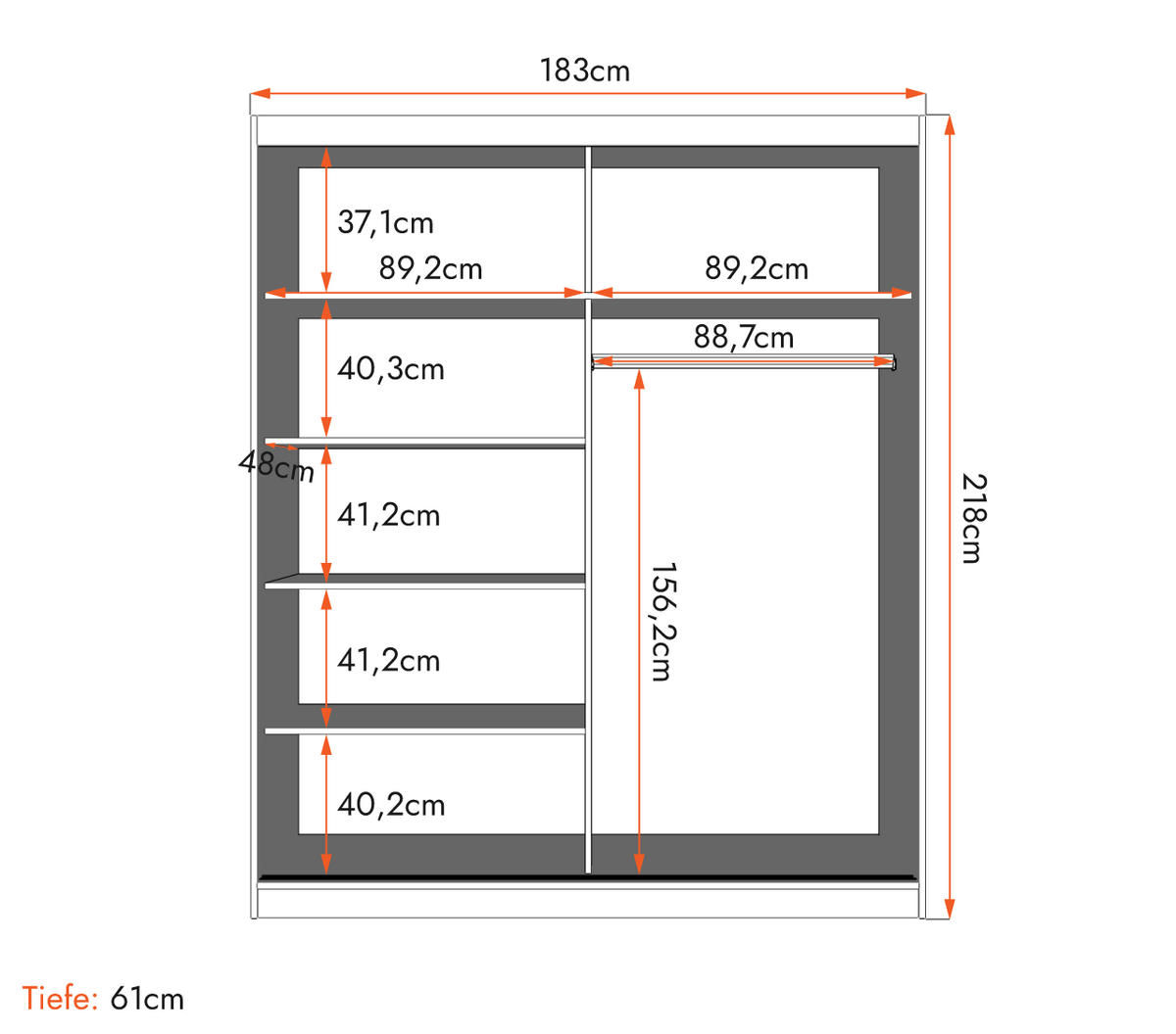 SCHWEBETÜRENSCHRANK Multi 20 Sonoma Eiche/Weiß + Spiegel 183 cm - Alufarben/Weiß, Glas/Holzwerkstoff (183/218/61cm)