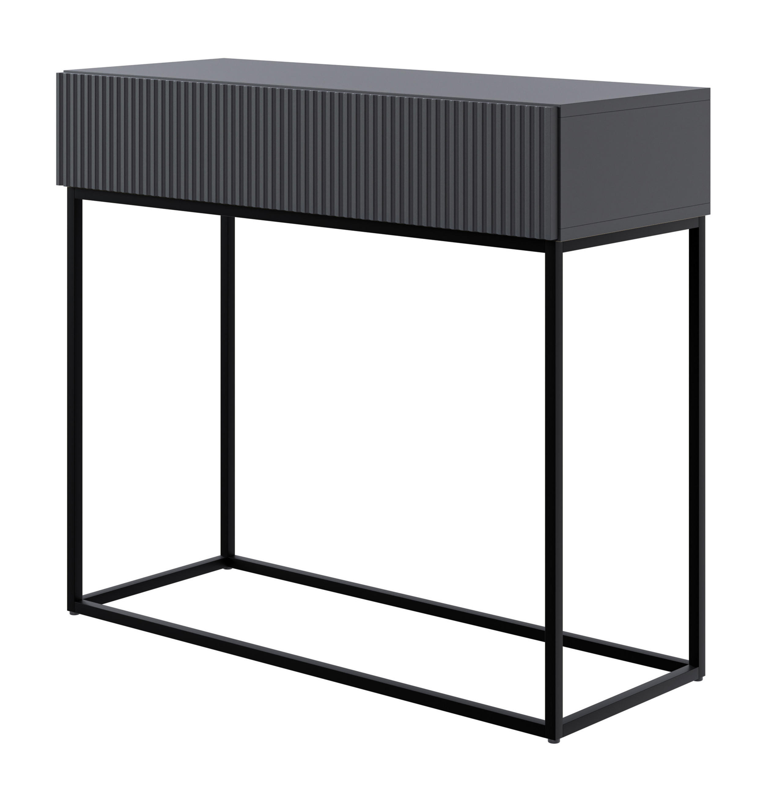 KONSOLENTISCH Veldio Schwarz mit schwarzen Beinen 90 cm - Schwarz, Holzwerkstoff/Metall (35.6/90/79cm) - Selsey