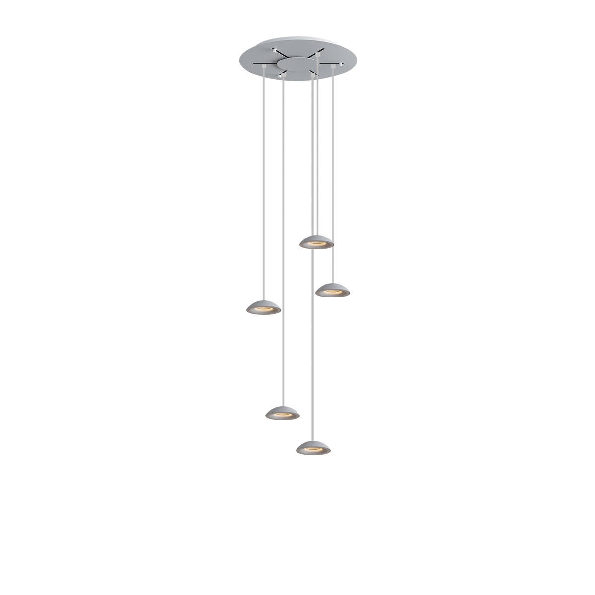 HÄNGELEUCHTE Santa Air 5-flammig Schwarz - Weiß, Metall (11/11/3.2cm) - s.luce