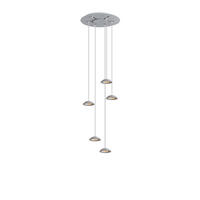 HÄNGELEUCHTE Santa Air 5-flammig Schwarz - Weiß, Metall (11/11/3.2cm) - s.luce
