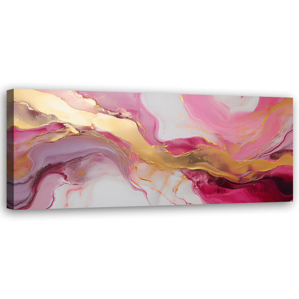 WANDBILD abstrakte marmor textur rosa gold - Pink, Textil (90/30cm) - Feeby